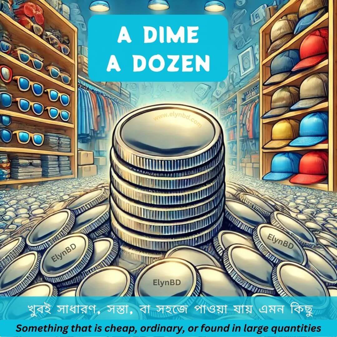 A Dime a Dozen Idiom Meaning with English and Bangla Examples by Elynbd.com